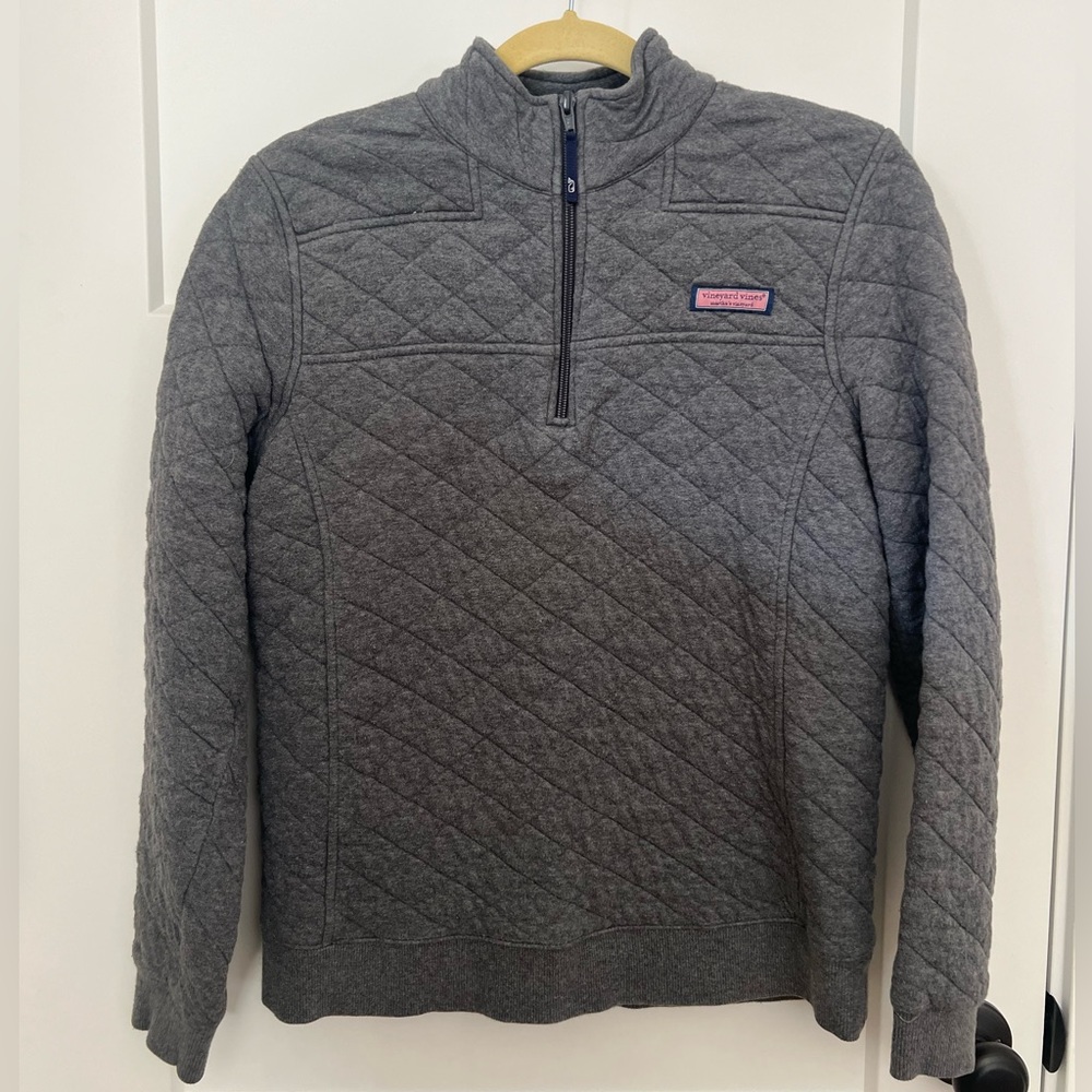 Vinyard Vines Grey Quilted Shep Shirt